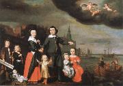Nicolaes maes captain job jansz cuyter and his family oil painting